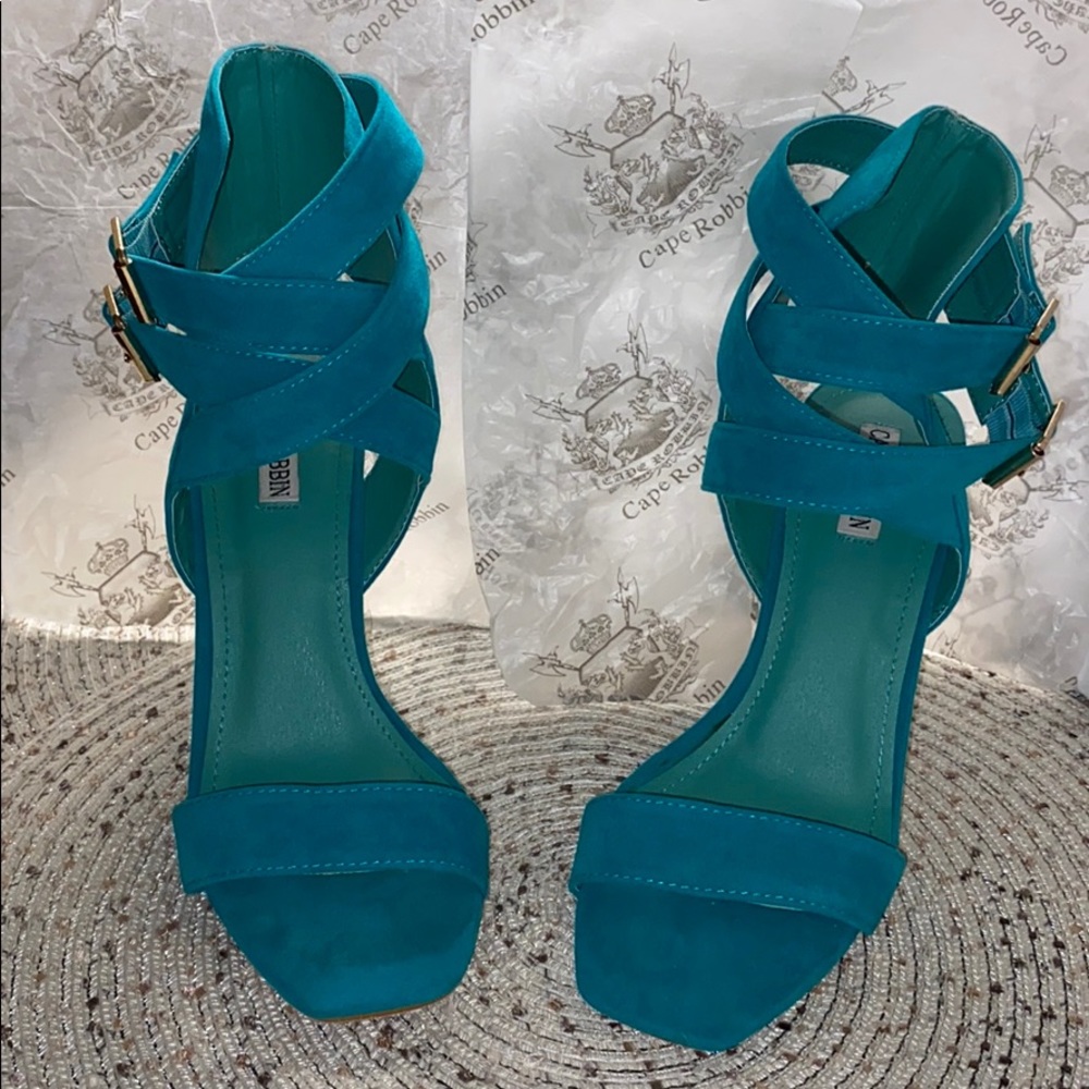 Cape Robbin Turquoise Strappy Heels